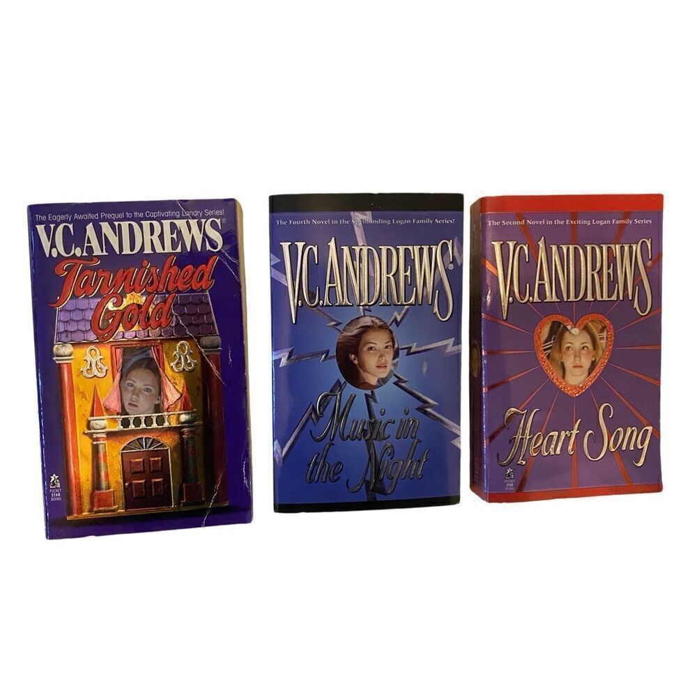 Lot Of 3 VC Andrews Heart Song Tarnished Gold Paperback Book Set Fiction Novel